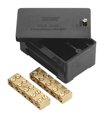 Click Junction Box 2P 100A Black