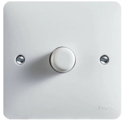Hager Sollysta 1 Gang Rotary Dimmer Switch Leading Edge