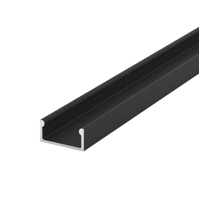 Arc-LED 2 Metre 15x7mm Flat Aluminium LED Profile Black