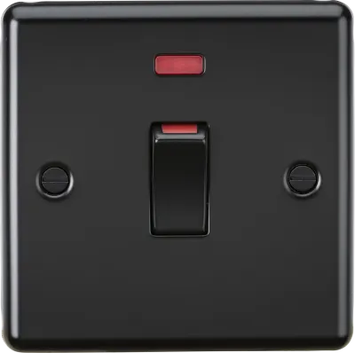  K/Bridge 45A DP Switch with Neon (1G size) - Matt Black