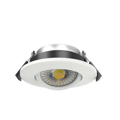Arc-LED 8W CCT Selectable (2700/3000/4000K) Switchable Tiltable LED Downlight – White Bezel Included