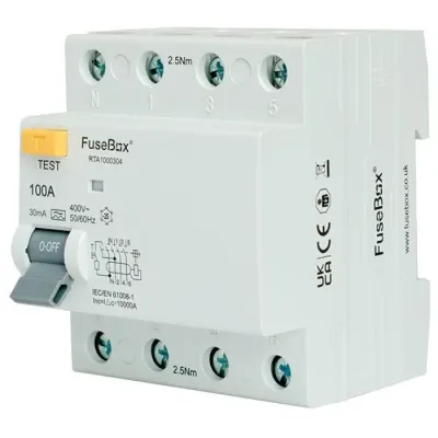 FuseBox 100A 30MA 4P Type A RCD