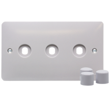 Hager Sollysta 3 Gang Rotary Dimmer Switch Plate Kit